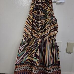 City Triangles Multicolor Striped Halter Dress